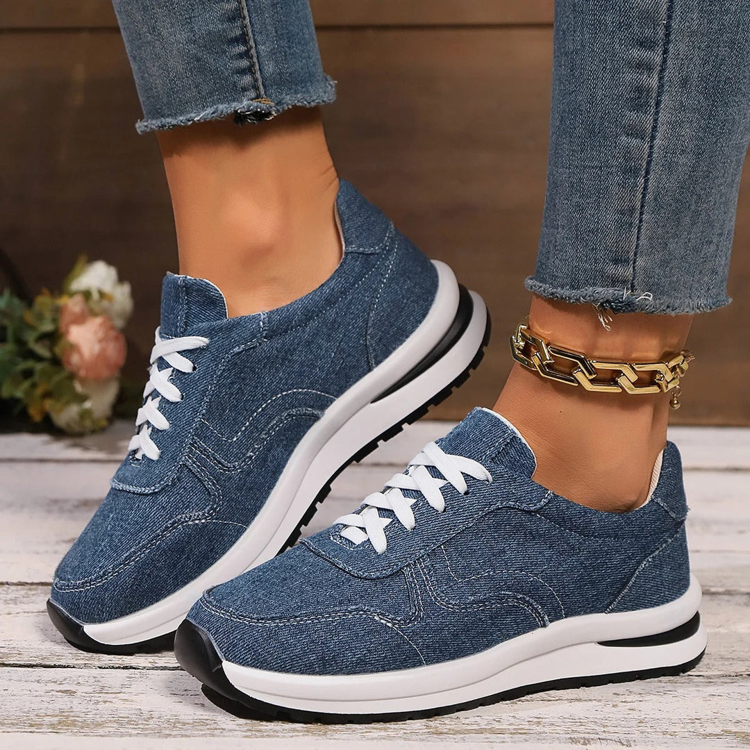 Stilla | Stilfulde Denim Platform Sneakers til Kvinder