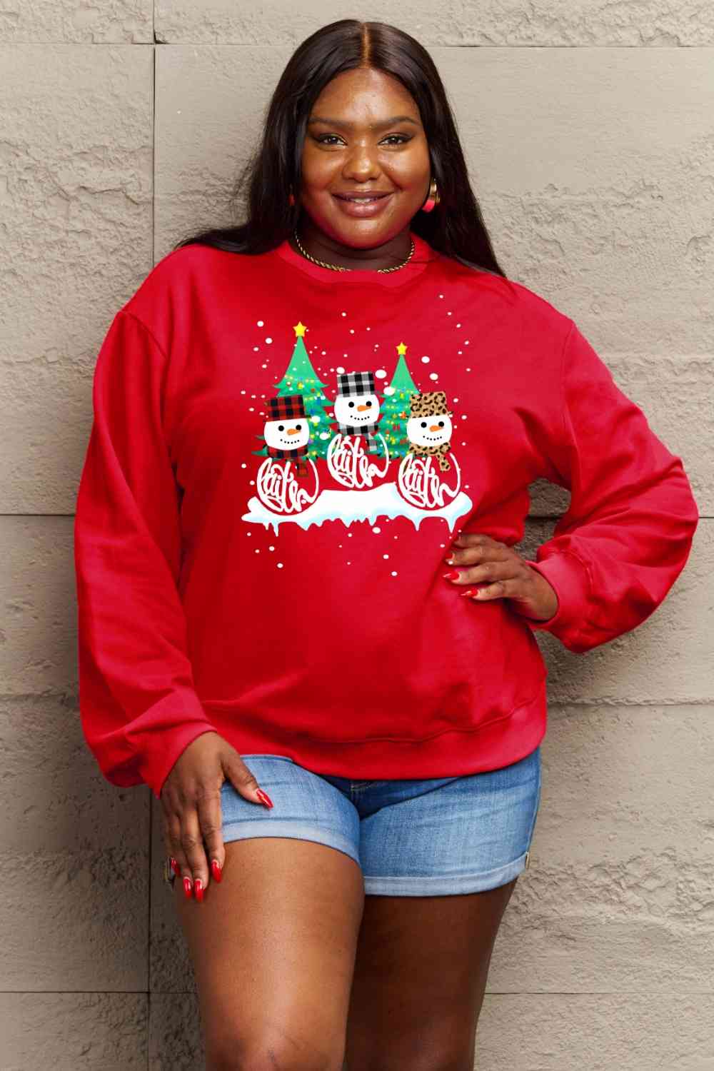 Stilla | Love Full Size Graphic Rund Hals Sweatshirt
