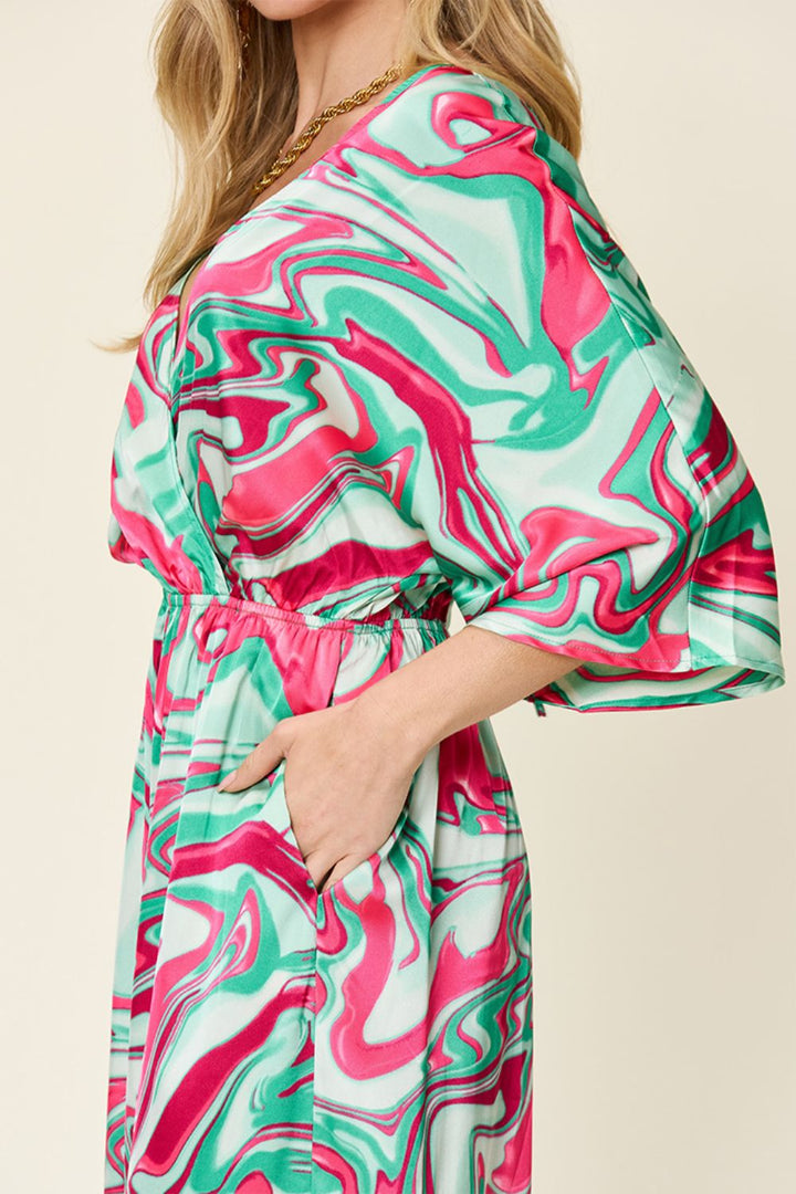 Stilla | Tag Ful Størrelse Halv Ærme Bred Ben Jumpsuit