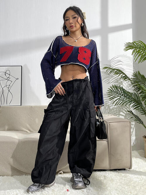 Stilla | Patches Langærmet Crop Strik Top