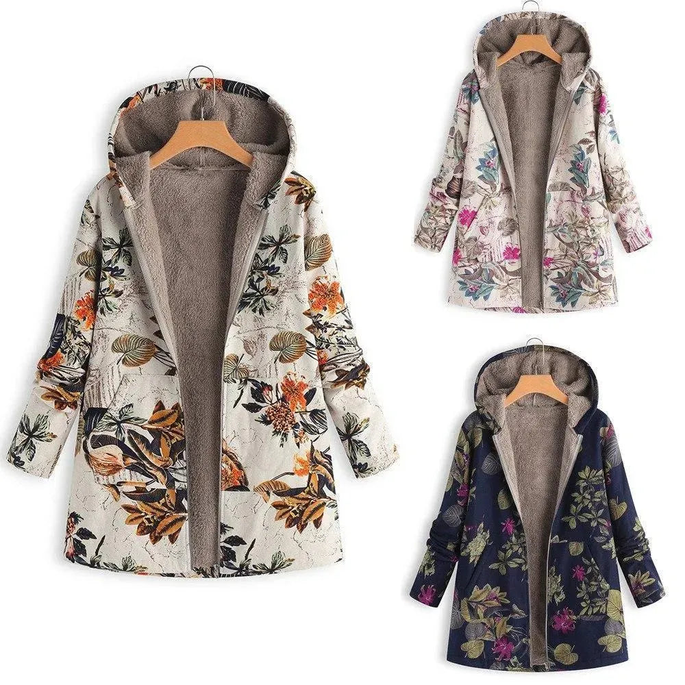 Stilla | Floral Locker Plus Size Vintersjakke