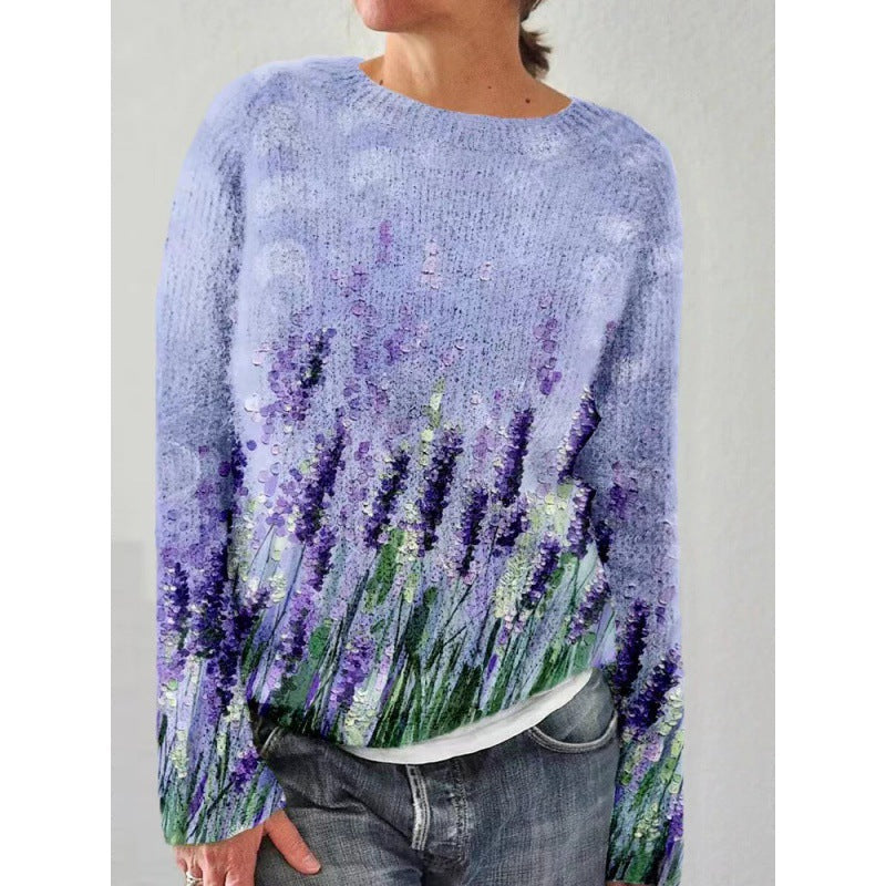 Stilla | Blomsterprint Sweater med Livlige Farver