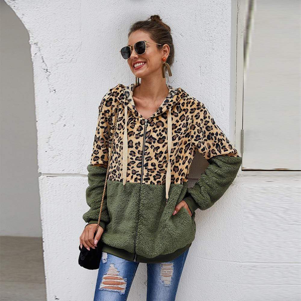 Stilla | Efterårs Sweatshirt Til Kvinder Med Leopardhætte