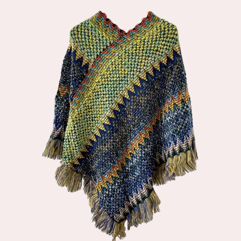 Stilla | Strikket Poncho Sjal til Damer