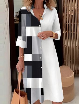 Stilla | Elegante Casual Skjorte Kjole