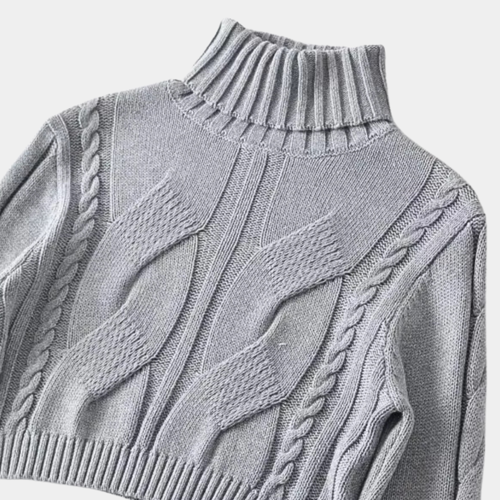 Stilla | Afgrøde Rullekrave-Sweater til Damer