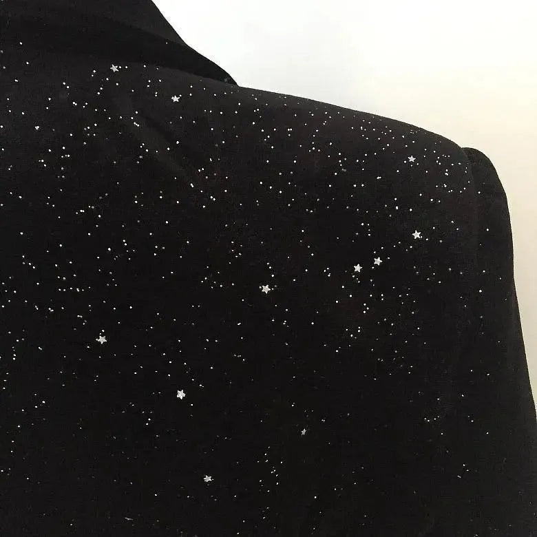 Stilla | Glitter Velour Blazer Dame - Casual - Ensfarvet
