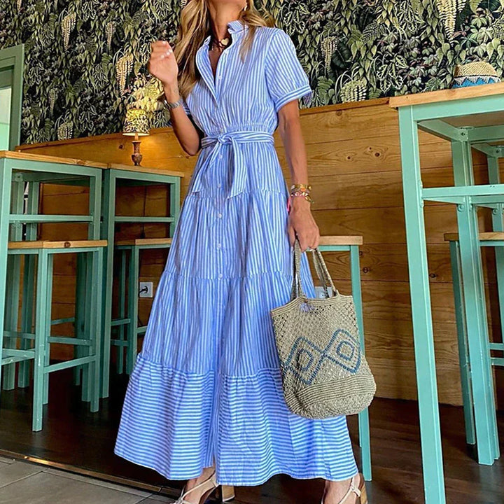 Stilla | Stilfuld Stribet Maxi Kjole