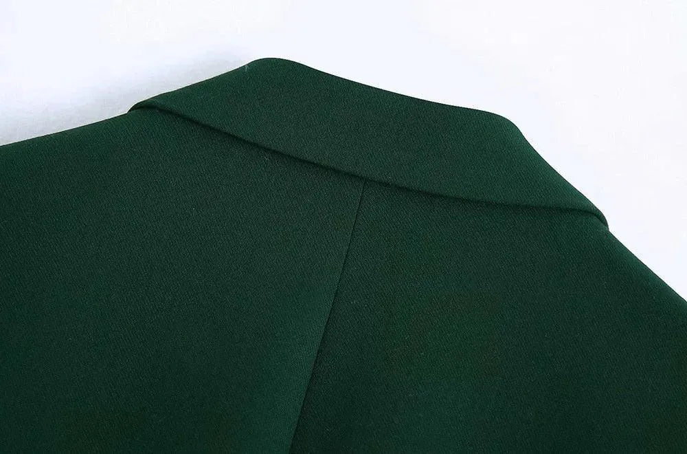 Stilla | Grøn Dobbeltradet Blazer Dame - Usædvanlig - Enkeltlag - Uden mønster