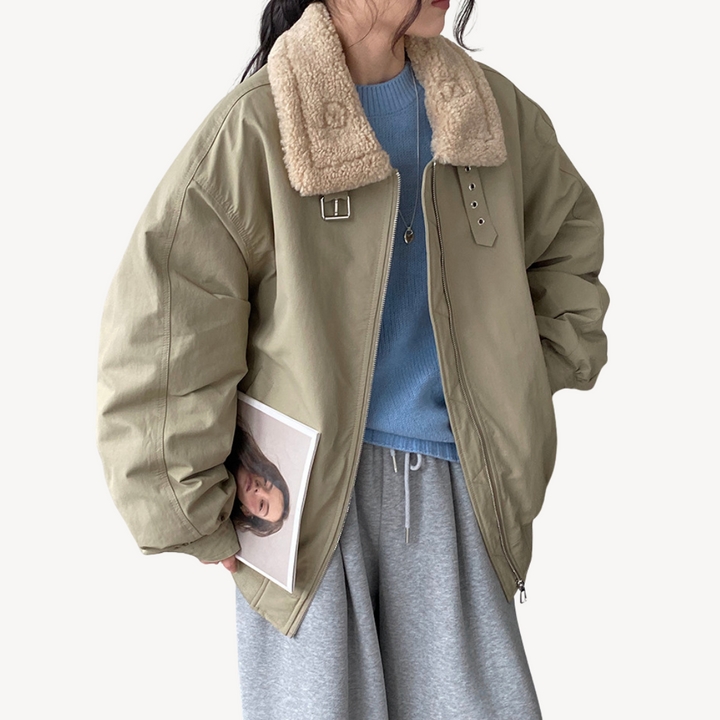 Stilla | Dame Shearling Krave Pufferjakke
