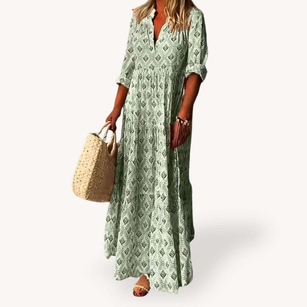 Stilla | Kvinders Print V-hals Maxi Kjole