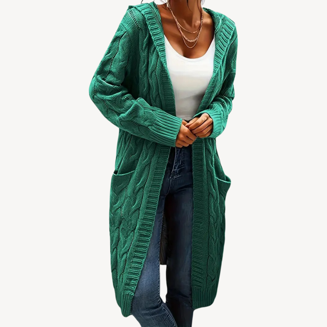 Stilla | Kabelstrik Hættecardigan