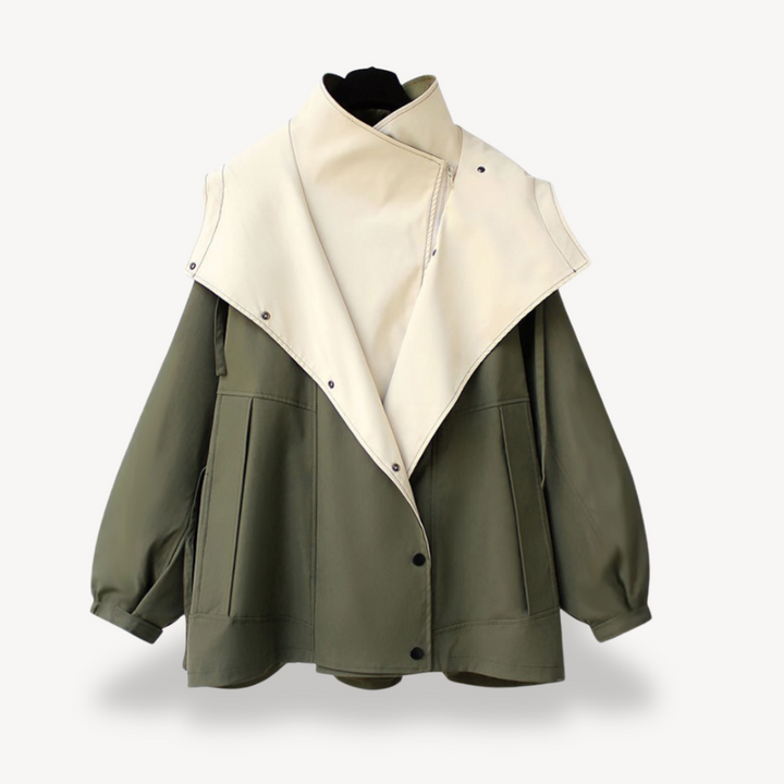 Stilla | Farveblok Trenchcoat til kvinder