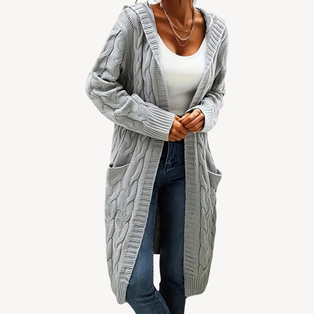 Stilla | Kabelstrik Hættecardigan