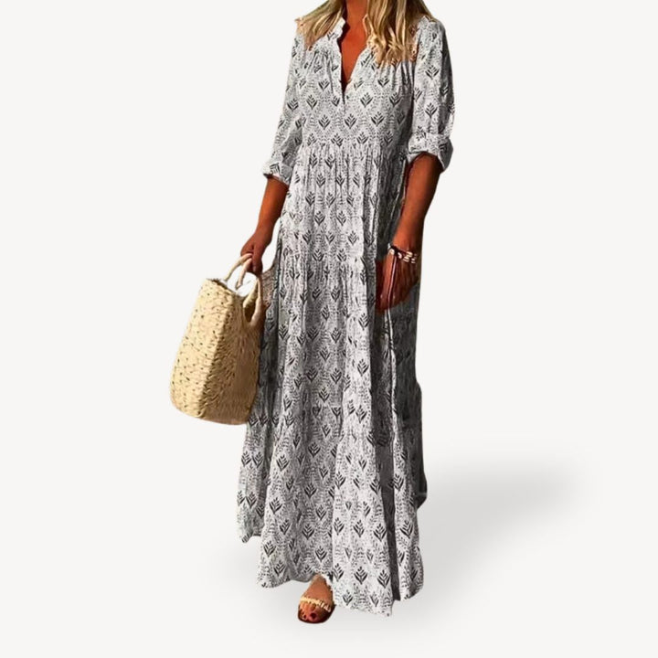 Stilla | Kvinders Print V-hals Maxi Kjole