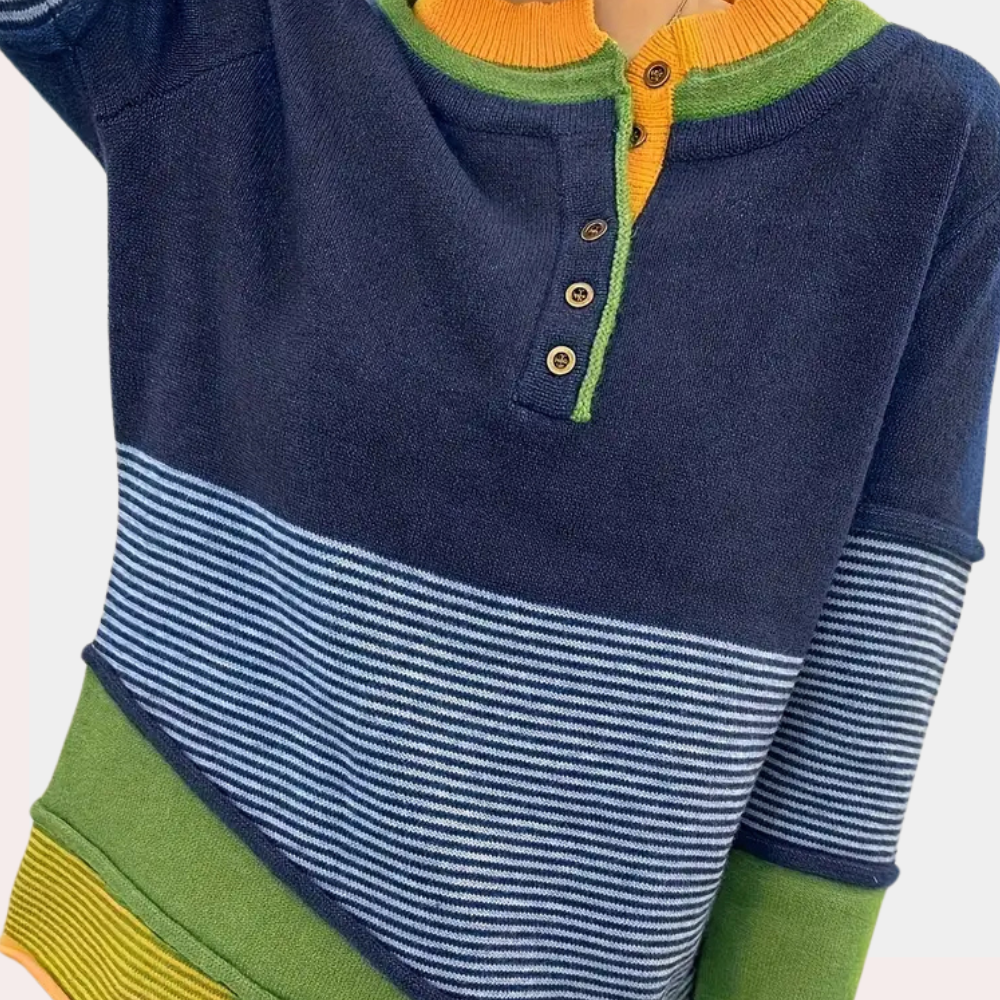 Stilla | Stilfuld Striber Strikket Sweater til Damer