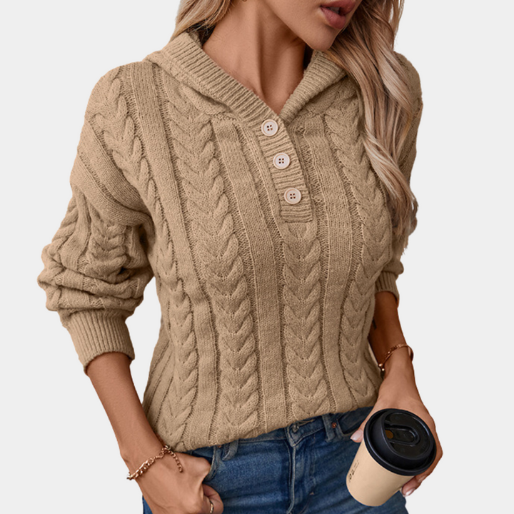 Stilla | Strikket Sweater med Hætte til Kvinder