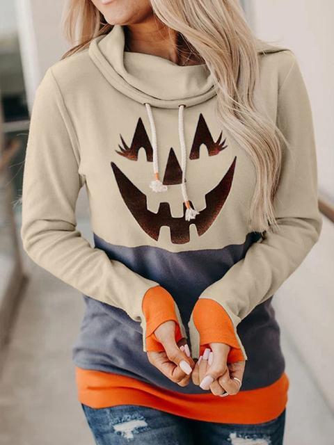Stilla | Halloween Print Farveblok Pullover