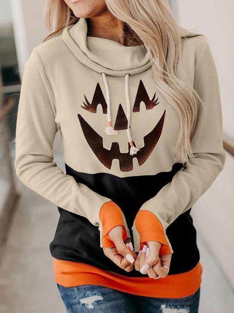 Stilla | Halloween Print Farveblok Pullover