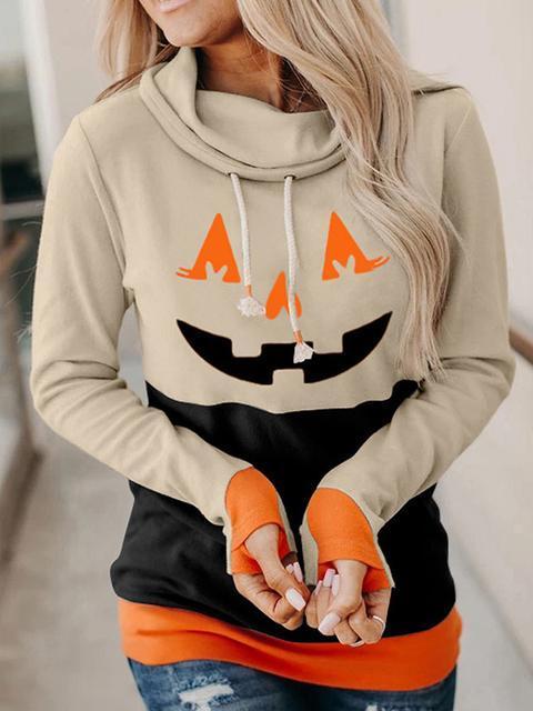 Stilla | Halloween Print Farveblok Pullover