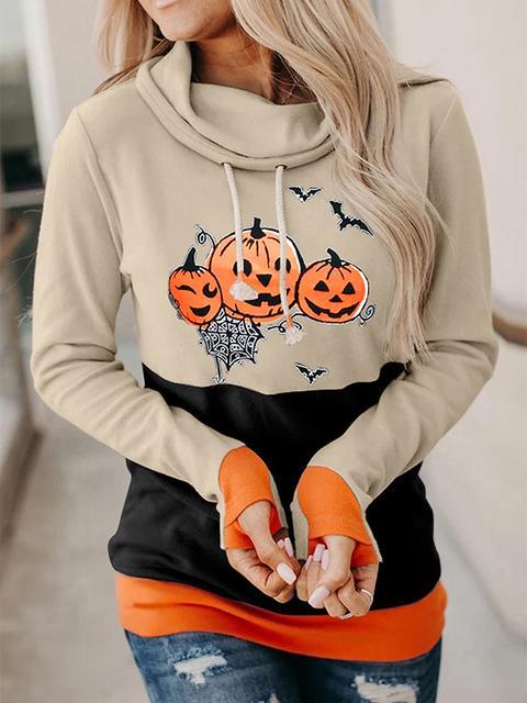 Stilla | Halloween Print Farveblok Pullover