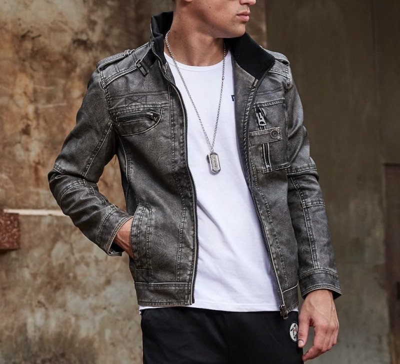 Stilla | Herre Slim-Fit Bikerjakke