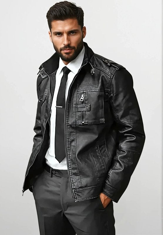 Stilla | Herre Slim-Fit Bikerjakke