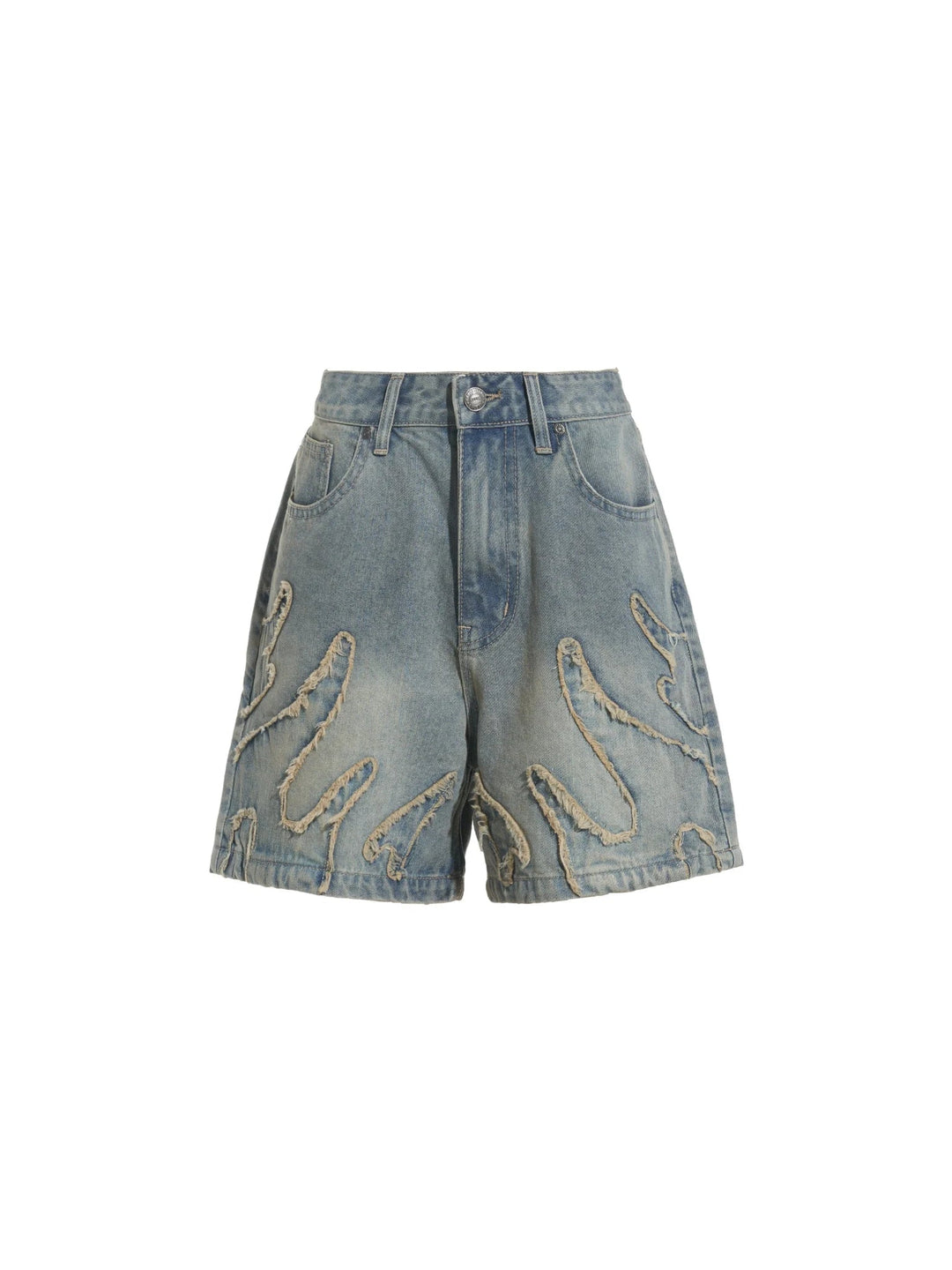 Stilla | Jeans-shorts med lav talje, knælang