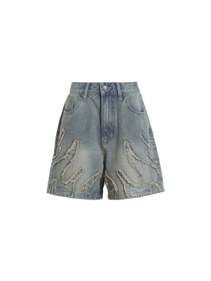 Stilla | Jeans-shorts med lav talje, knælang