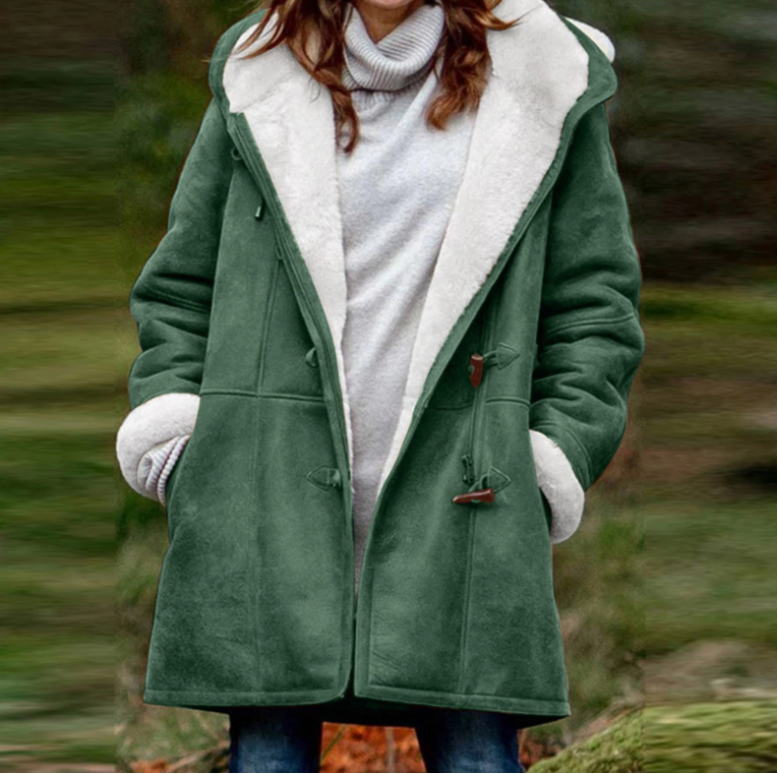 Stilla | Suede Toggle Duffle Frakke Hætte Vinter Duffle Frakke