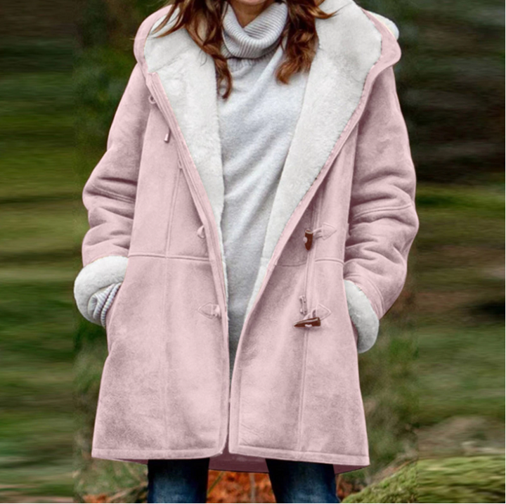 Stilla | Suede Toggle Duffle Frakke Hætte Vinter Duffle Frakke