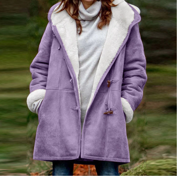 Stilla | Suede Toggle Duffle Frakke Hætte Vinter Duffle Frakke