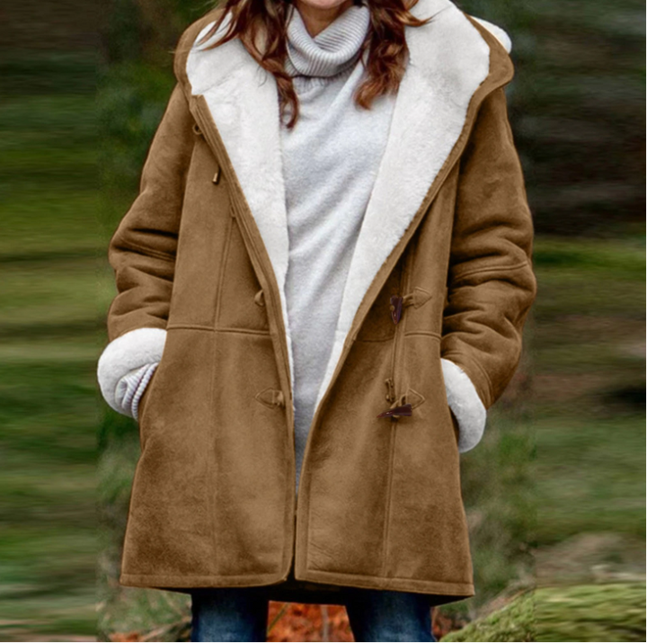 Stilla | Suede Toggle Duffle Frakke Hætte Vinter Duffle Frakke