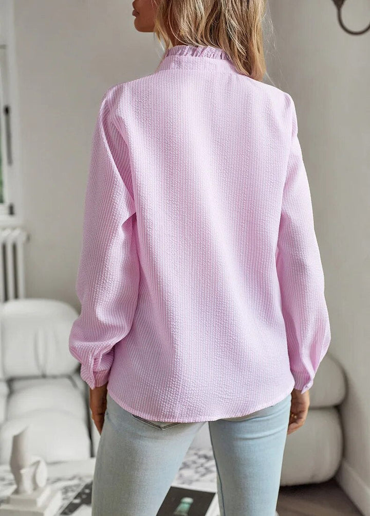 Stilla | Casual Bluse Med Flæser