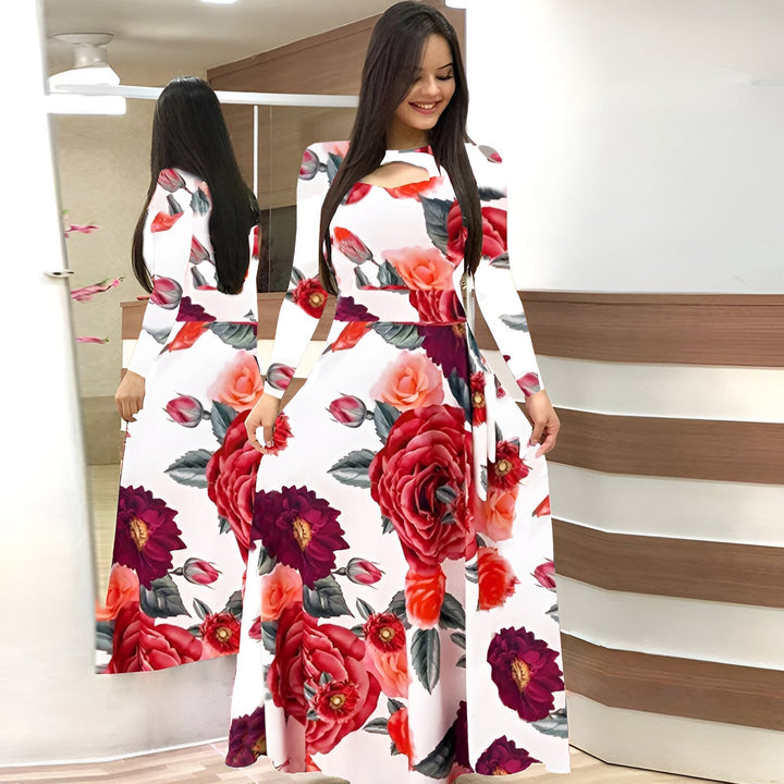 Stilla | Elegante Blomster Maxi Kjole Til Efteråret