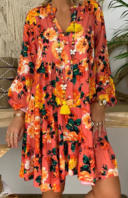 Stilla | Pop Kjole Med Blomstret Print