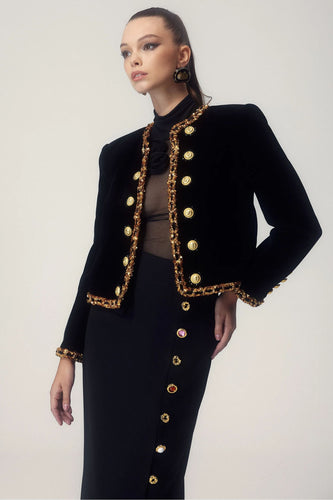 Stilla | Pailletbroderi Samtjacket