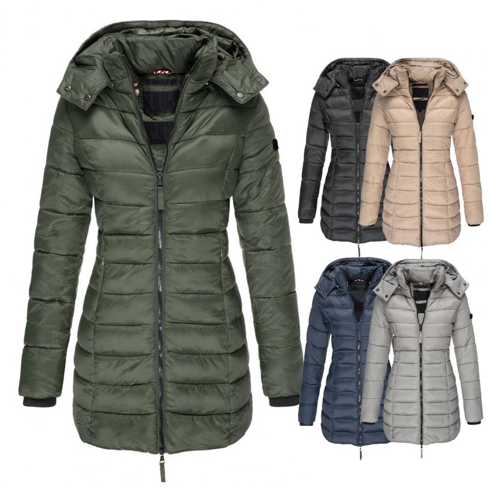 Stilla | Varm Slimfit Vinterjakke med Hætte Dame Vinterjakke Regular Fit Belle Couture Essential Varme