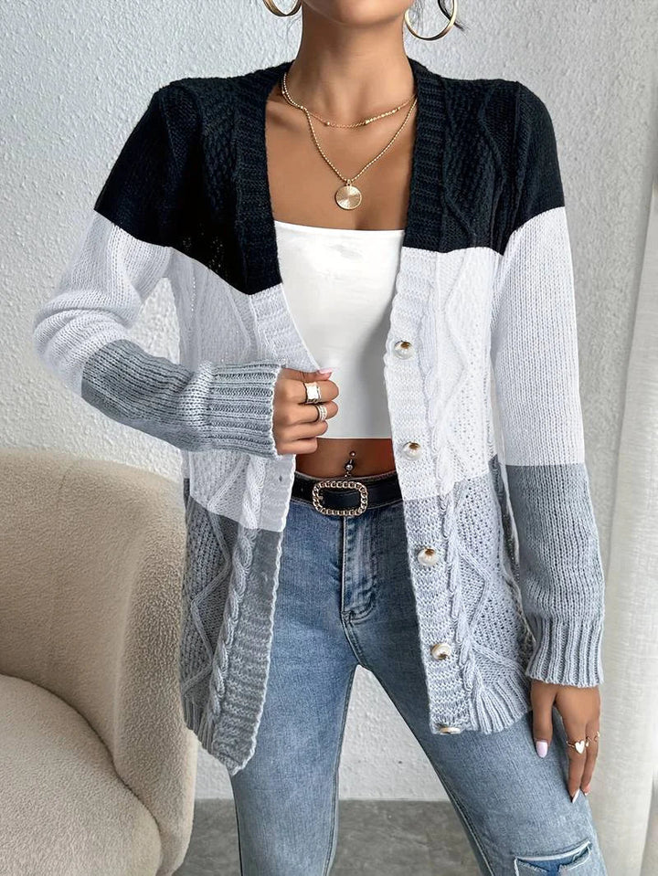 Stilla | Knaptrøje i To Farver Til Kvinder