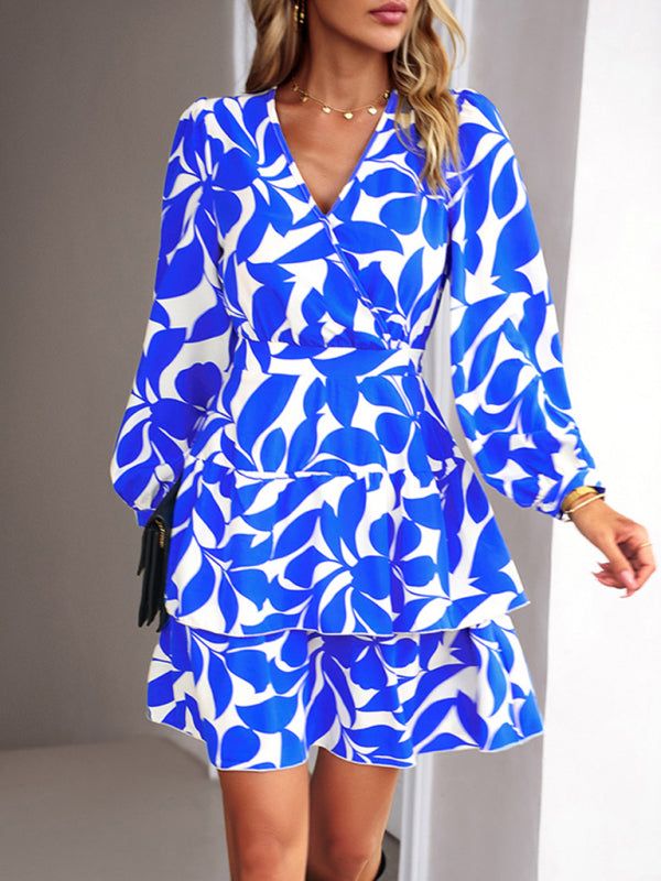 Stilla | Casual Printet V - Hals Kjole