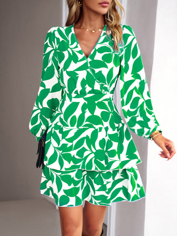 Stilla | Casual Printet V - Hals Kjole