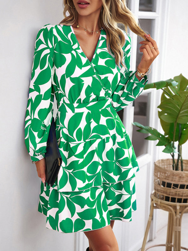 Stilla | Casual Printet V - Hals Kjole