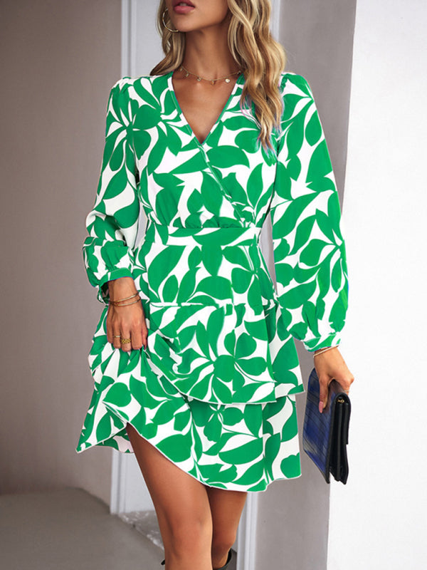 Stilla | Casual Printet V - Hals Kjole