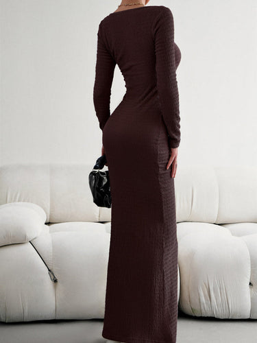 Stilla | Fit Square Neck Langærmet Strikket Kjole