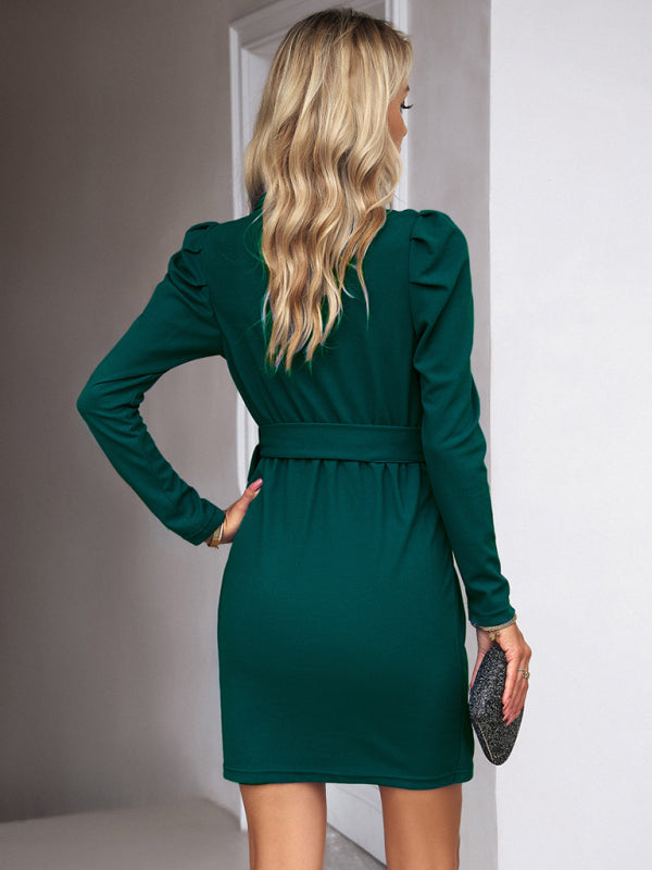 Stilla | Elegant Langærmet Talje Skørtdress