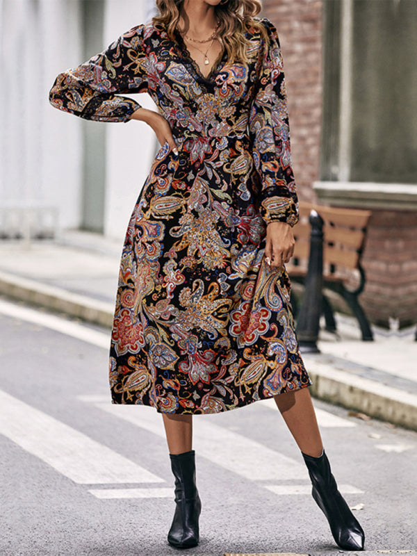 Stilla | Full Body Printed Long Sleeve Kjole
