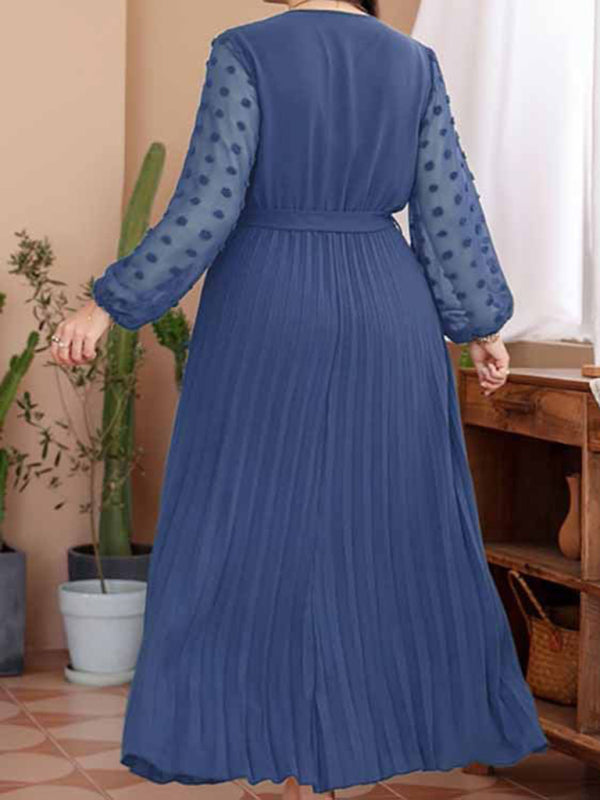 Stilla | Størrelse Elastisk Talje Jacquard Patchwork Kjole