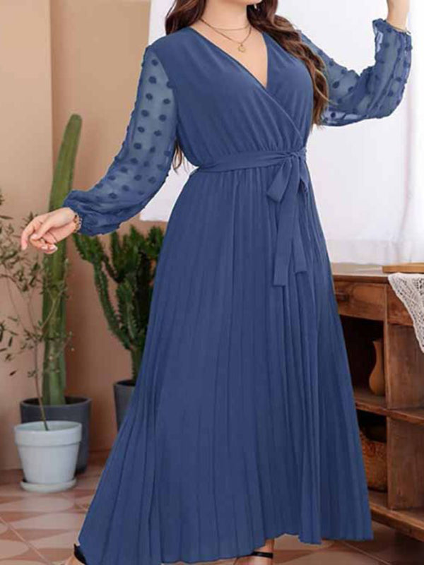 Stilla | Størrelse Elastisk Talje Jacquard Patchwork Kjole