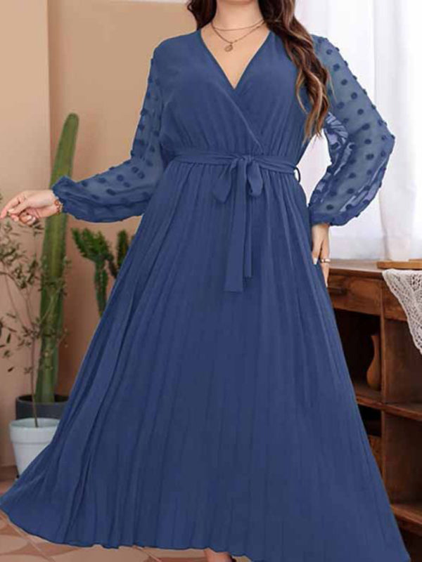Stilla | Størrelse Elastisk Talje Jacquard Patchwork Kjole