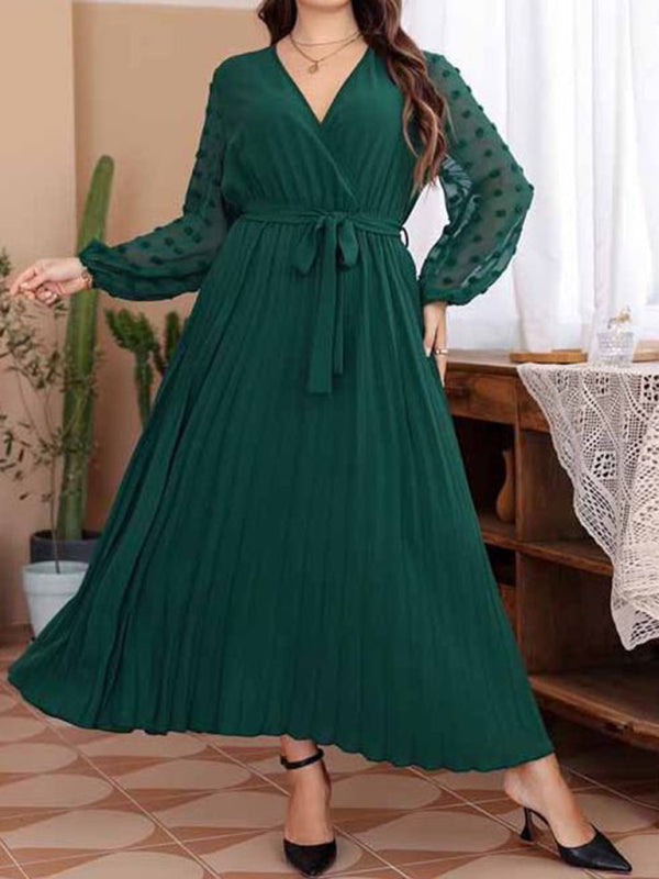 Stilla | Størrelse Elastisk Talje Jacquard Patchwork Kjole